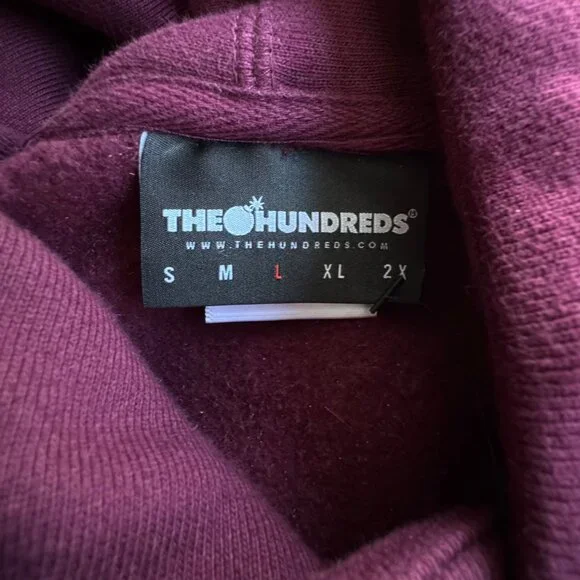 THE HUNDREDS UNO Graphic Hoodie Mens L NWT Wild Burgundy Sweatshirt NEW Large - Picture 9 of 14